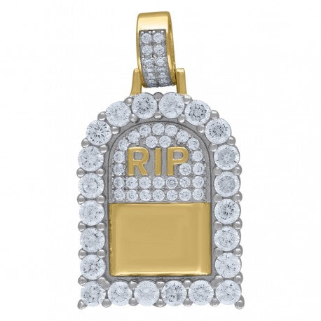 925-Sterling Silver Tombstone Rip Pendant