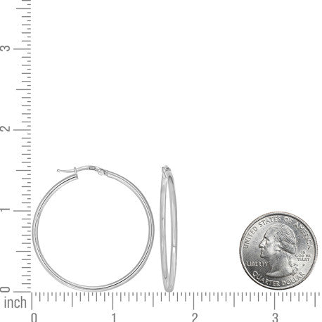 925 Sterling Silver Tube Hoop Earrings 2mm-35