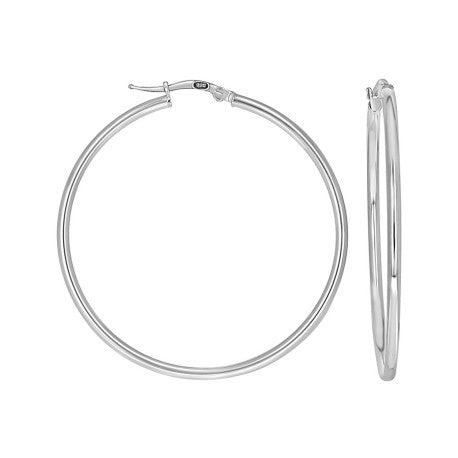 925 Sterling Silver Tube Hoop Earrings 2mm-40