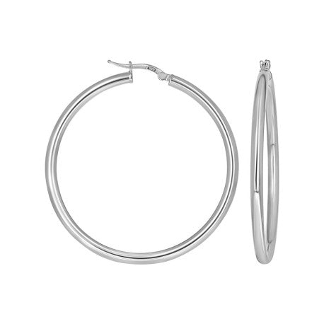 925 Sterling Silver Tube Hoop Earrings 3mm-40
