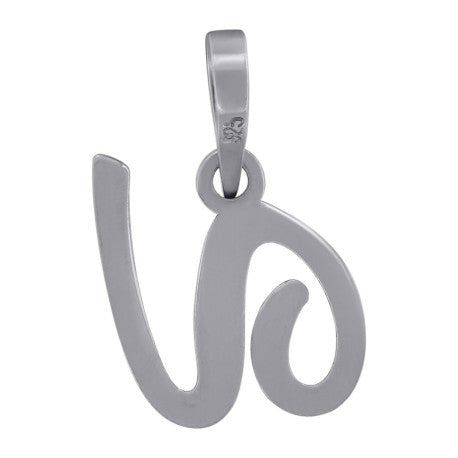 925 Sterling Silver "V" Initial Pendant
