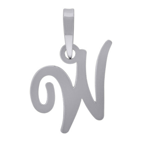 925 Sterling Silver "W" Initial Pendant