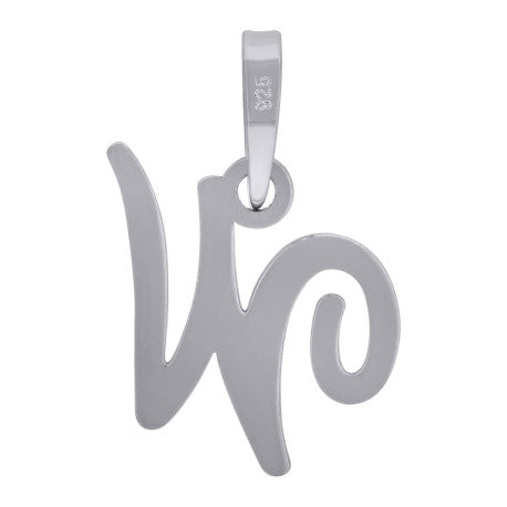 925 Sterling Silver "W" Initial Pendant