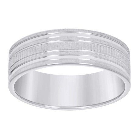 925 Sterling Silver Wedding Band 7mm S8-S14
