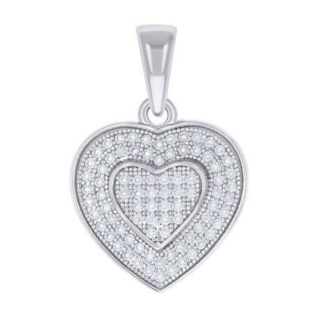 925 Sterling Silver Womens 0.35ct Moissanite Heart Pendant