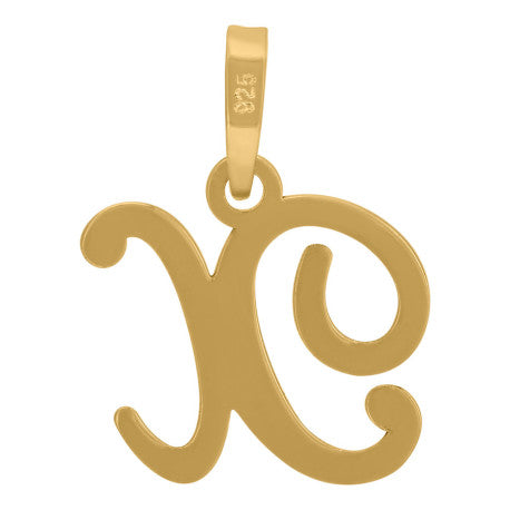 925 Sterling Silver "X" Initial Pendant