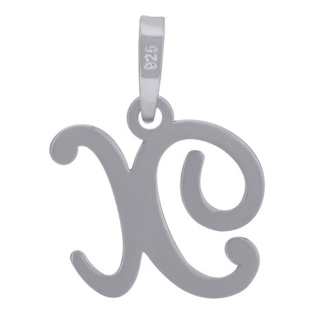 925 Sterling Silver "X" Initial Pendant