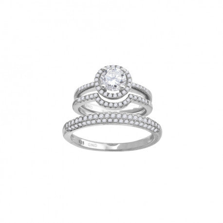925 Trio Cz Ring