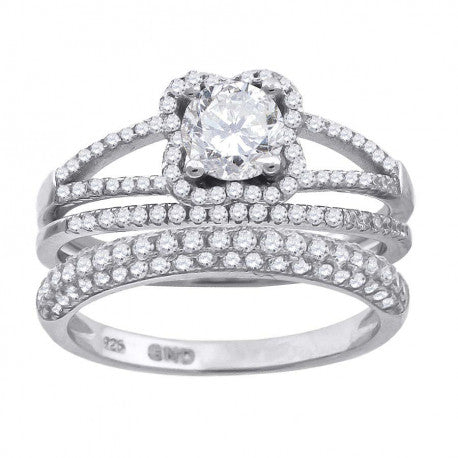 925 Trio Cz Ring