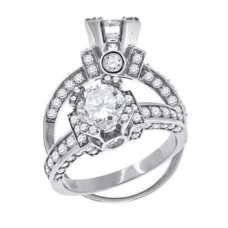 925 White-Cz Ring
