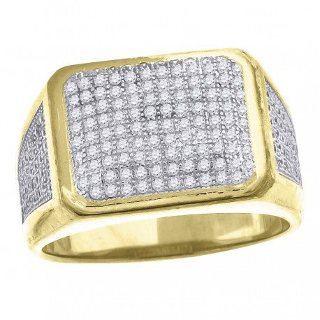 925-Yellow-Pl Micro-Pave Ring