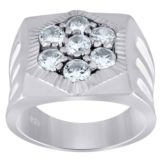 925 Sterling Silver Cz Ring S7-S12