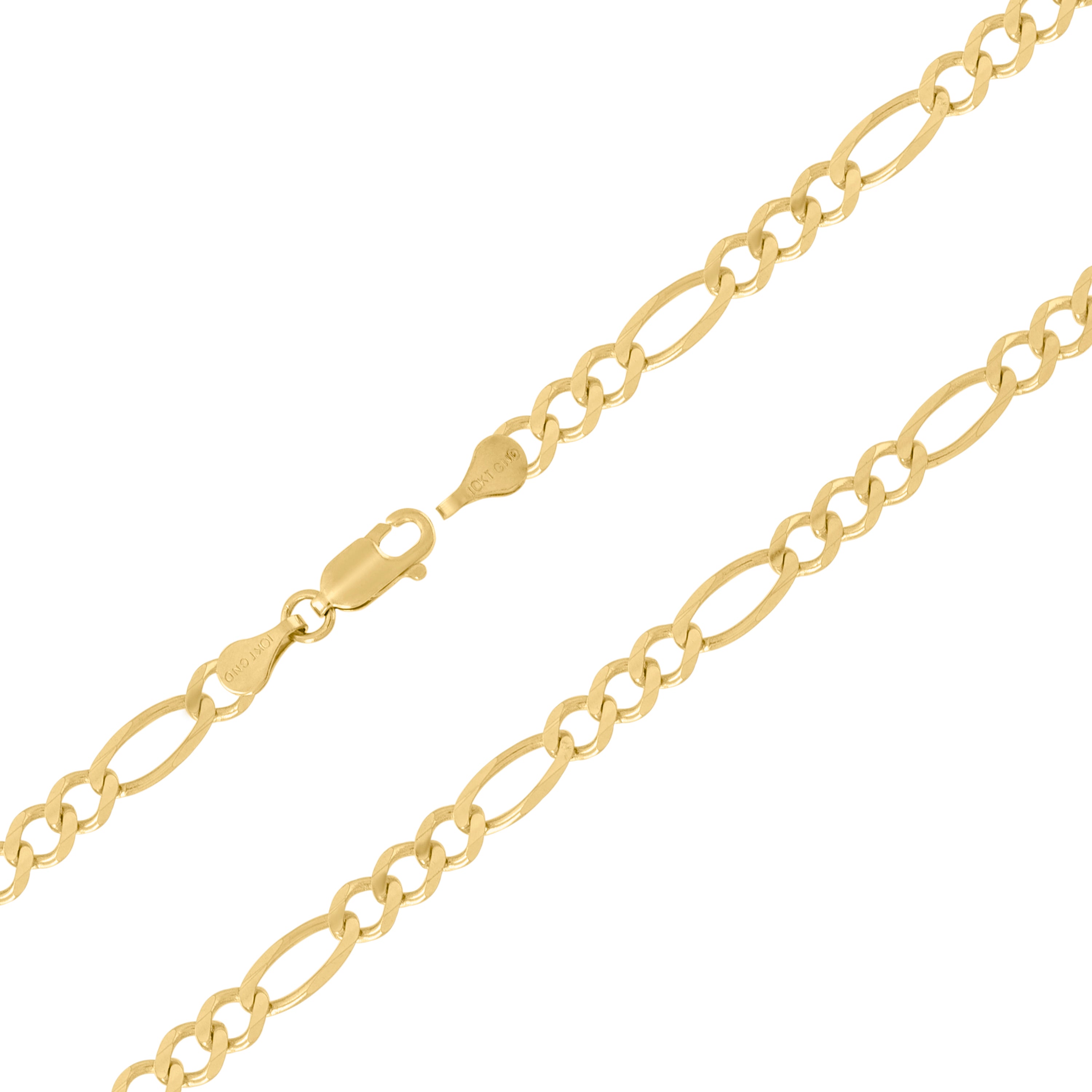 10K Yellow Gold Solid Figaro Chain 100 4.50mm