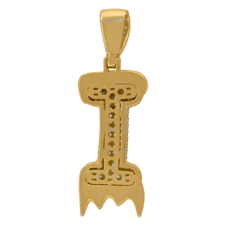 925 Sterling Silver Initial Letter "I" Pendant