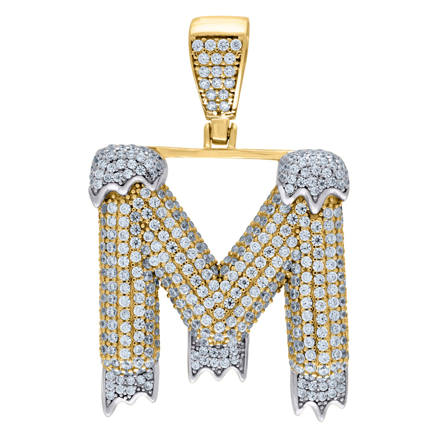 925 Sterling Silver Initial Letter "M" Pendant