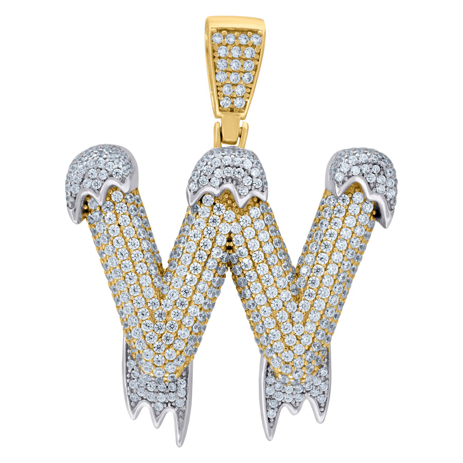 925 Sterling Silver Initial Letter "W" Pendant
