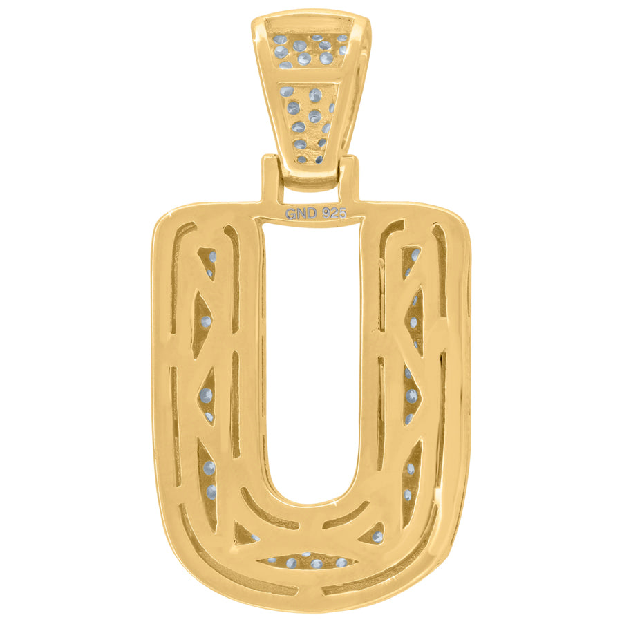 925 Sterling Silver Initial Letter "U" Pendant