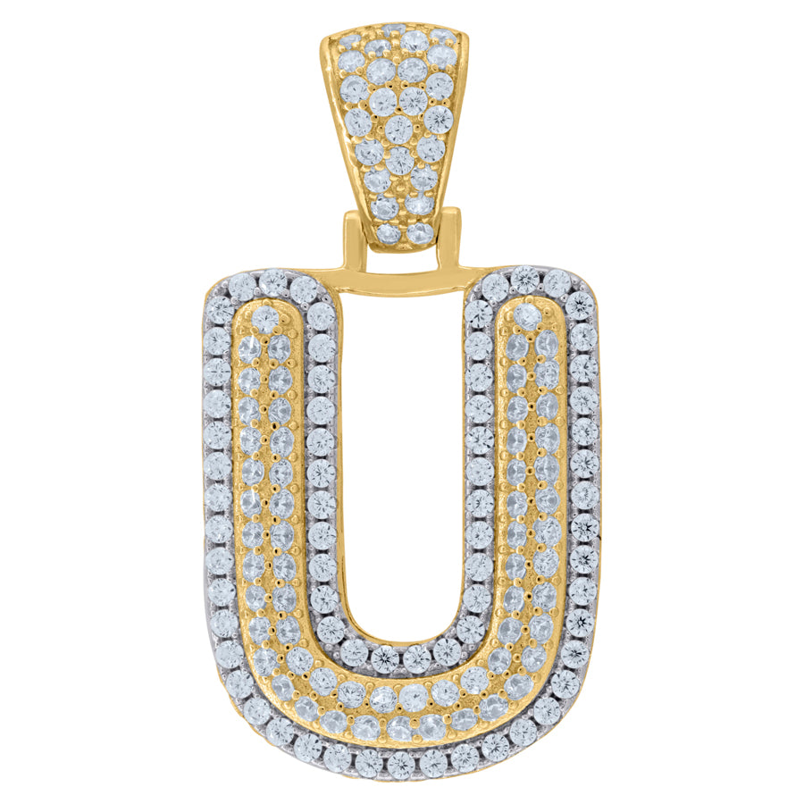 925 Sterling Silver Initial Letter "U" Pendant