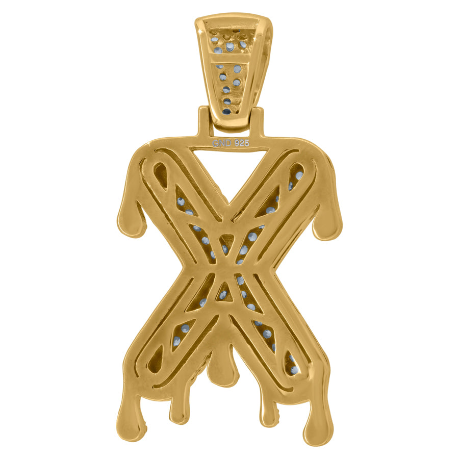 925 Sterling Silver Initial Letter "X" Pendant