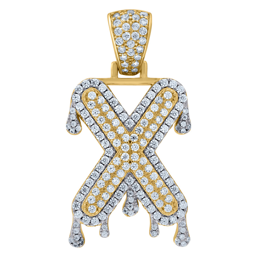 925 Sterling Silver Initial Letter "X" Pendant