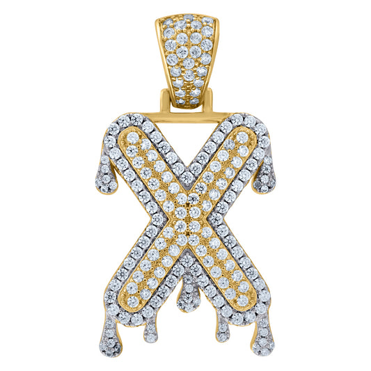 925 Sterling Silver Initial Letter "X" Pendant
