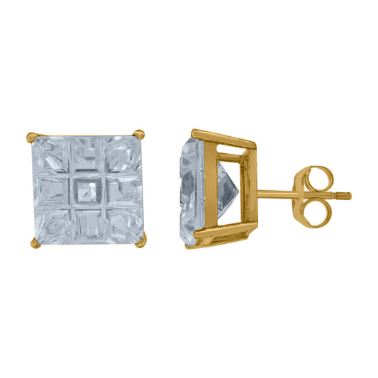 925-Square 9Segment 10M Earrings