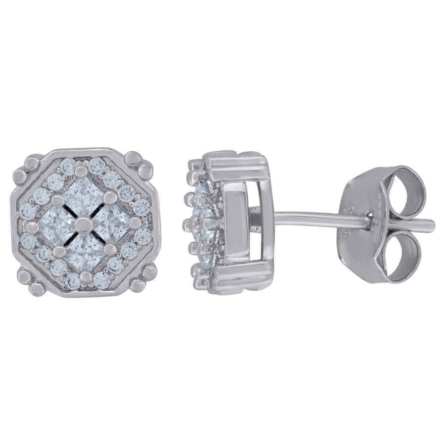 925 Sterling Silver & Cz Earring