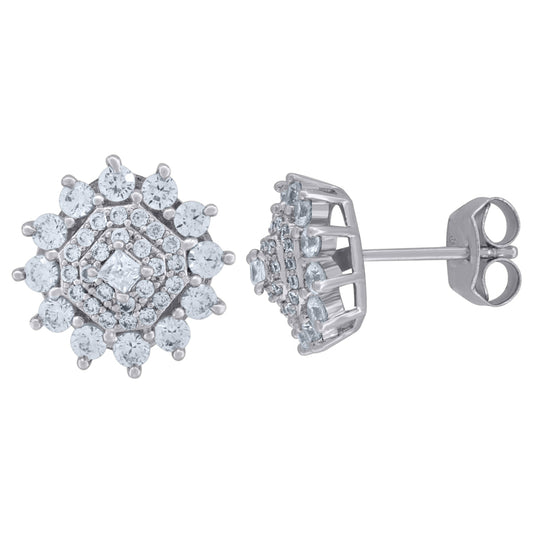 925 Sterling Silver & Cz Earring