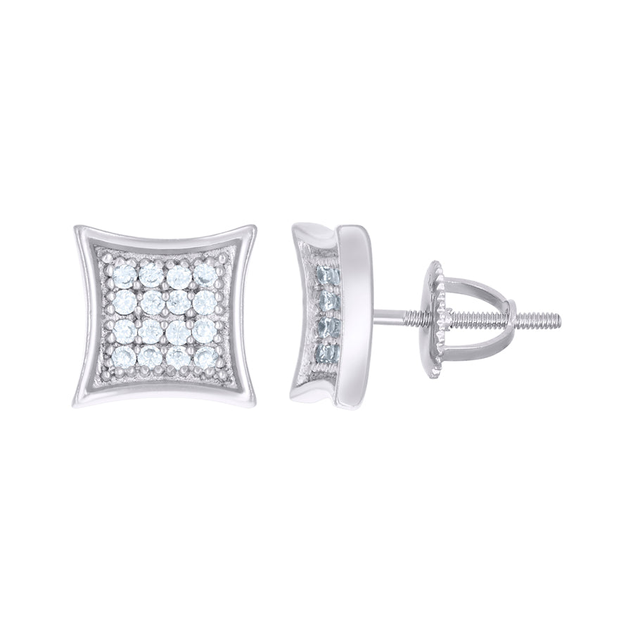 Silver Micro-Pave Cz Earrings
