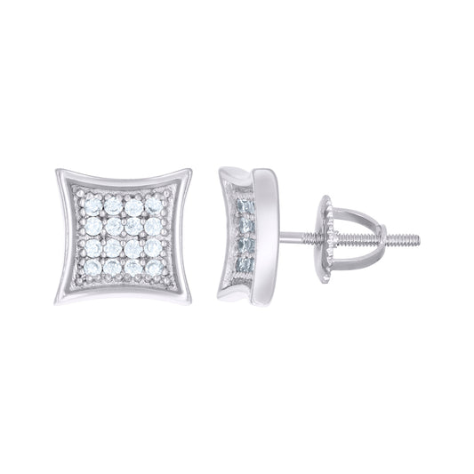 Silver Micro-Pave Cz Earrings