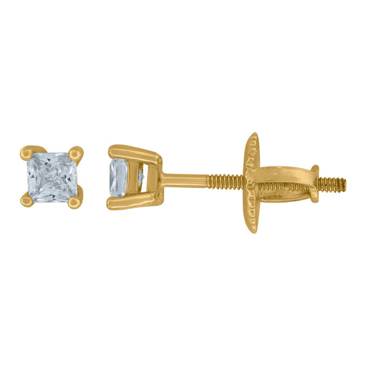 925 Sterling Silver 3mm Square Stud Earrings