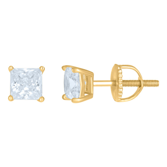 925 Sterling Silver 5mm Square Stud Earrings