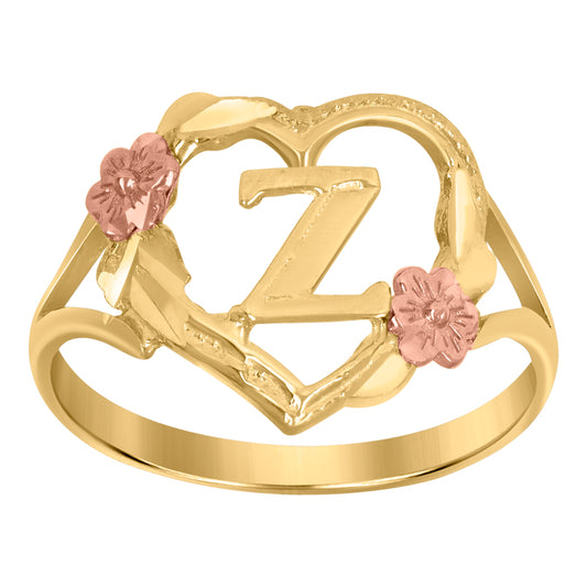 10Kt Gold Initial Letter Ring "Z"