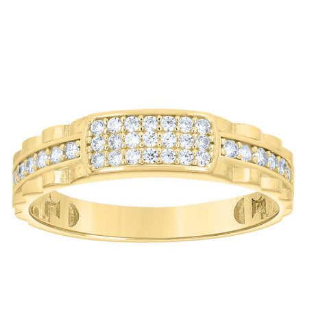 10Kt Gold Trio Cz Ring