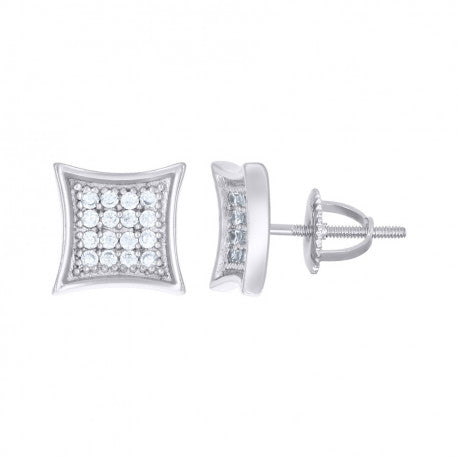 Silver Micro-Pave Cz Earrings