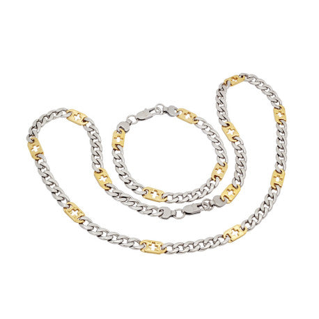 Stainless-Steel Brace/Necklace Set