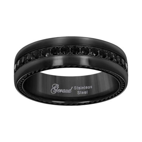 Stainless Steel Cz Band 7mm S8-12